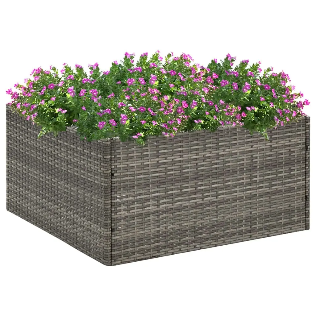 Garden Planter Grey 80x80x40 cm Poly Rattan 319175