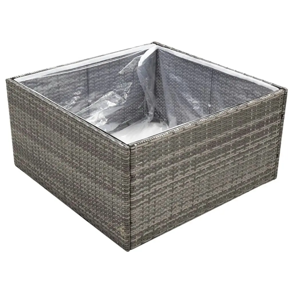 Garden Planter Grey 80x80x40 cm Poly Rattan 319175