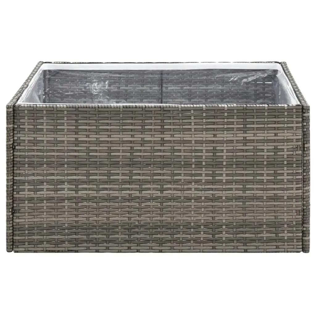 Garden Planter Grey 80x80x40 cm Poly Rattan 319175