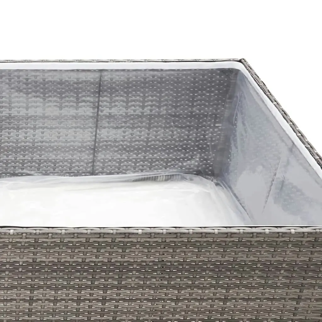 Garden Planter Grey 80x80x40 cm Poly Rattan 319175