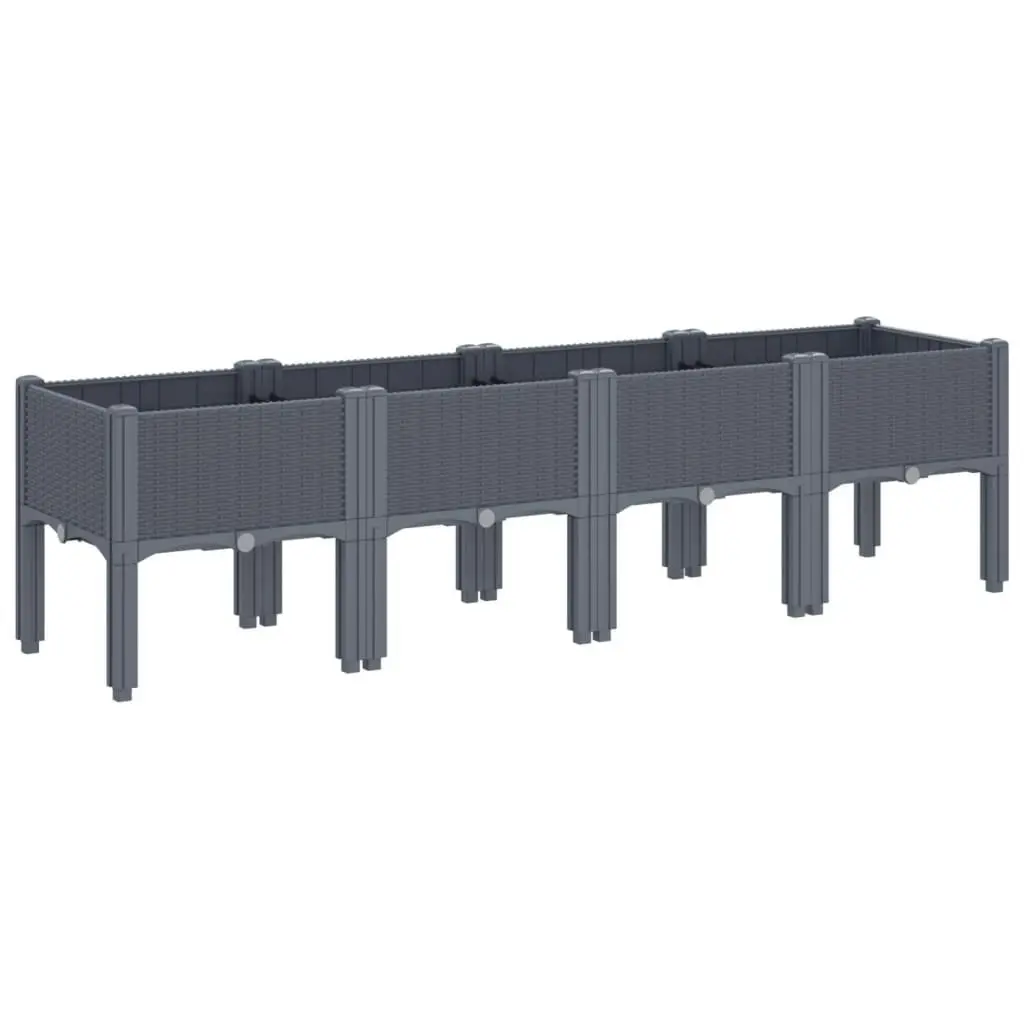 Garden Planter with Legs Grey 160x40x42 cm PP 367901