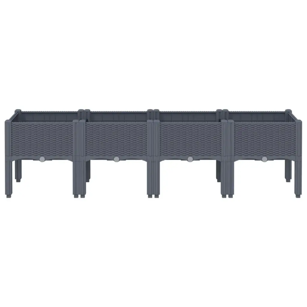 Garden Planter with Legs Grey 160x40x42 cm PP 367901