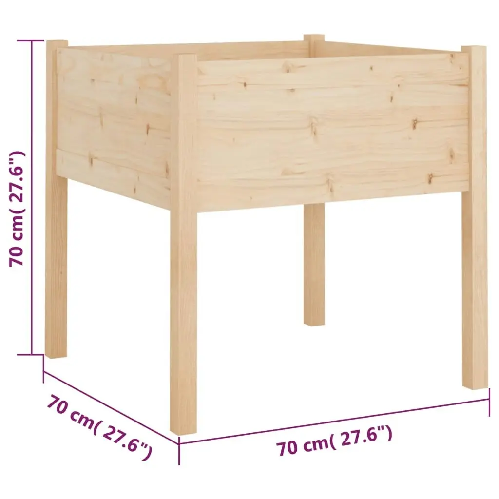 Garden Planter 70x70x70 cm Solid Pinewood 810809