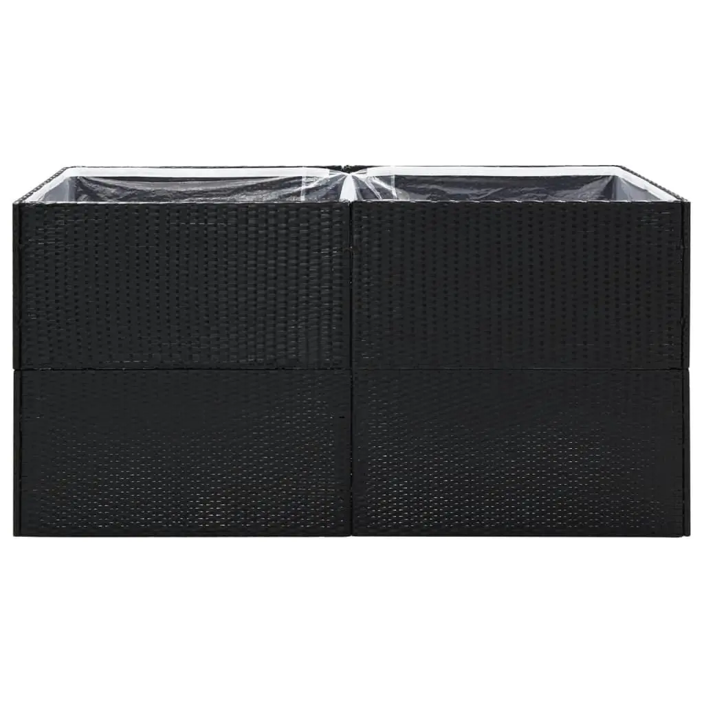 Garden Planter Black 157x80x80 cm Poly Rattan 319174