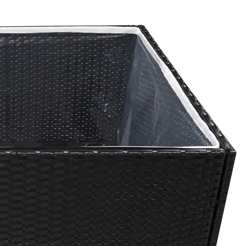 Garden Planter Black 157x80x80 cm Poly Rattan 319174