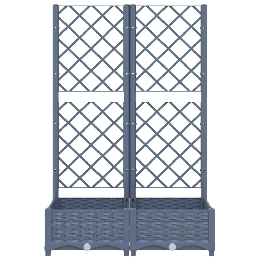 Garden Planter with Trellis Dark Grey 80x40x121.5 cm PP 318250