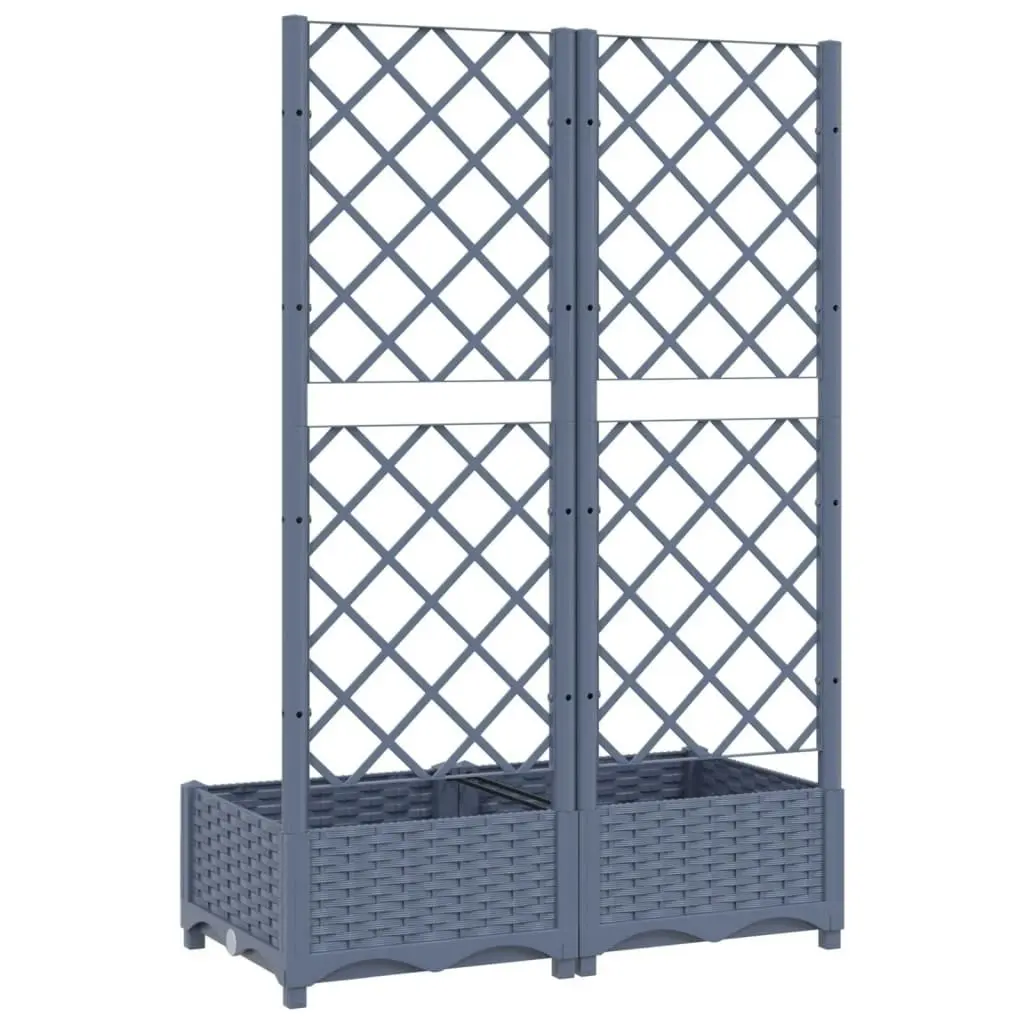 Garden Planter with Trellis Dark Grey 80x40x121.5 cm PP 318250