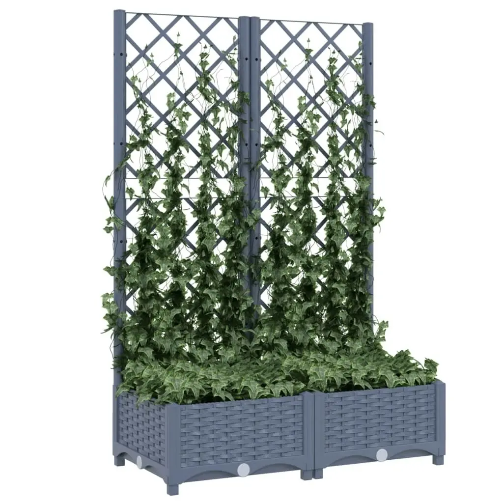 Garden Planter with Trellis Dark Grey 80x40x121.5 cm PP 318250