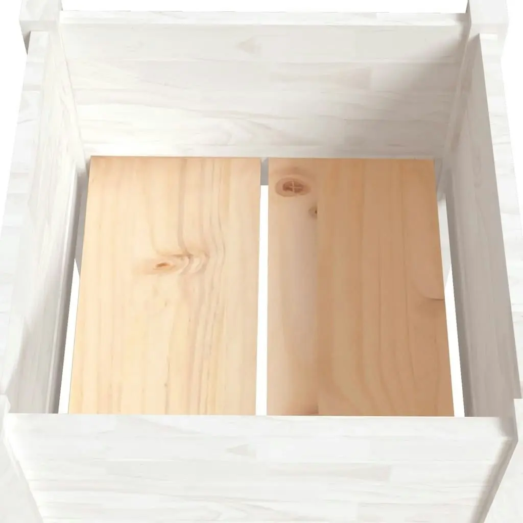 Garden Planter White 50x50x70 cm Solid Pinewood 810801