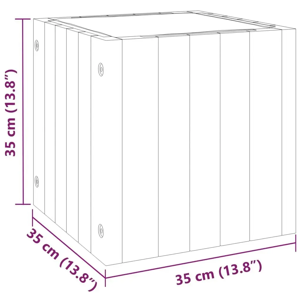 Garden Planter 35x35x35 cm Solid Wood Acacia 366501