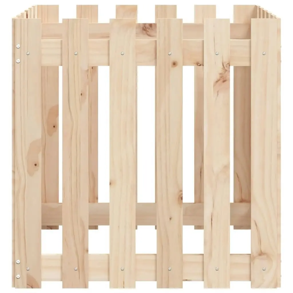 Garden Planter with Fence Design 60x60x60 cm Solid Wood Pine 832457