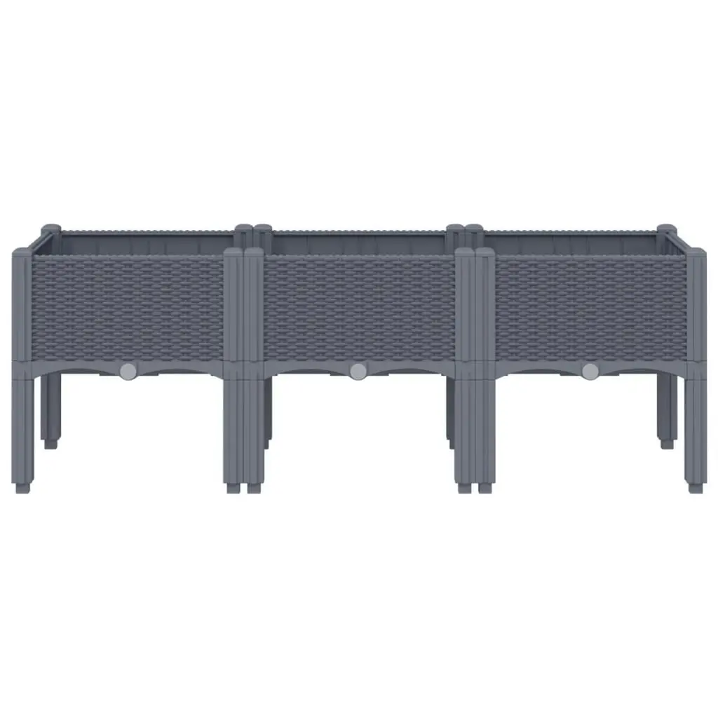 Garden Planter with Legs Grey 120x40x42 cm PP 367896