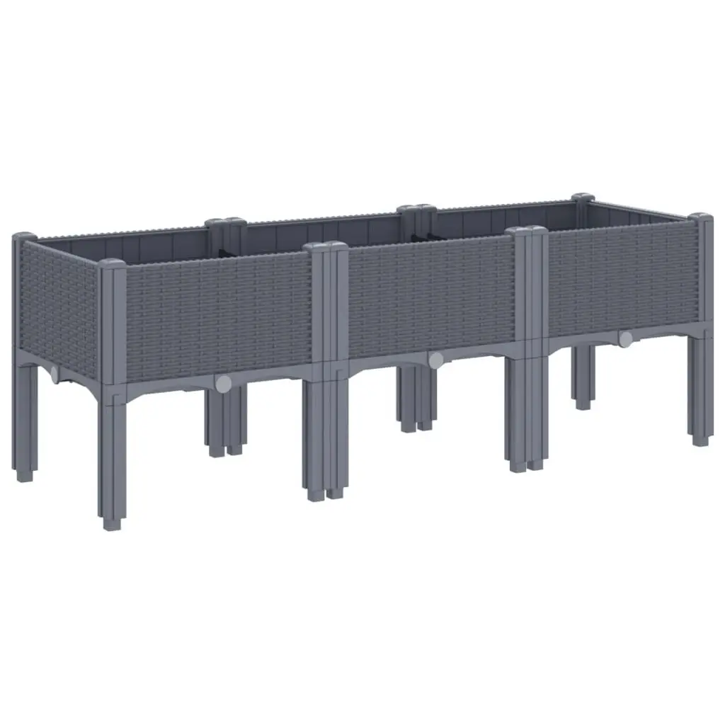 Garden Planter with Legs Grey 120x40x42 cm PP 367896