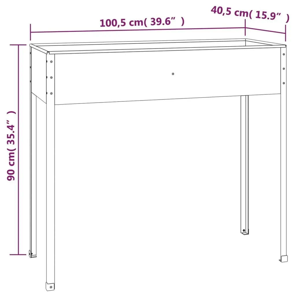 Garden Planter Anthracite 100.5x40.5x90 cm Galvanised Steel 152263