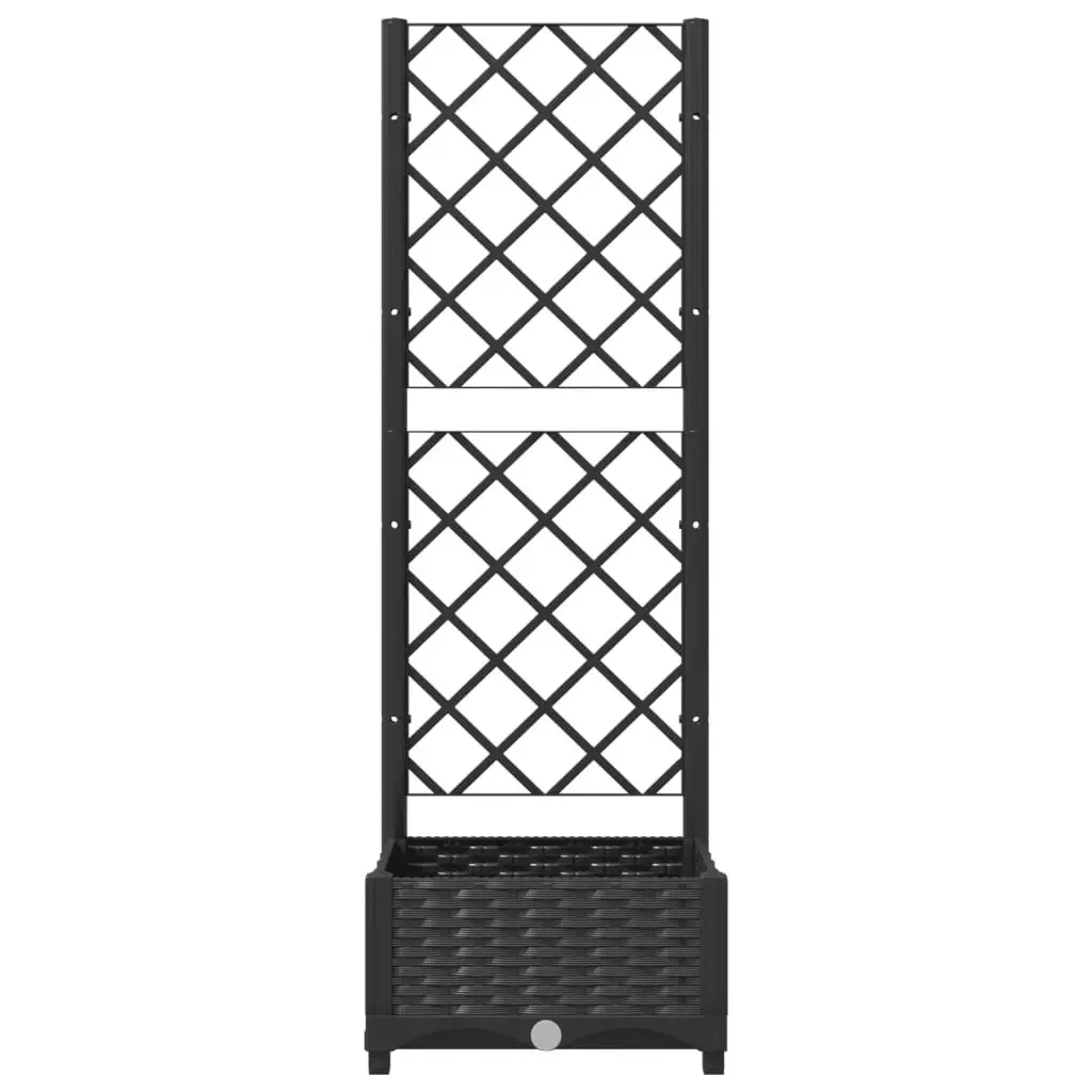 Garden Planter with Trellis Black 40x40x121.5 cm PP 318268