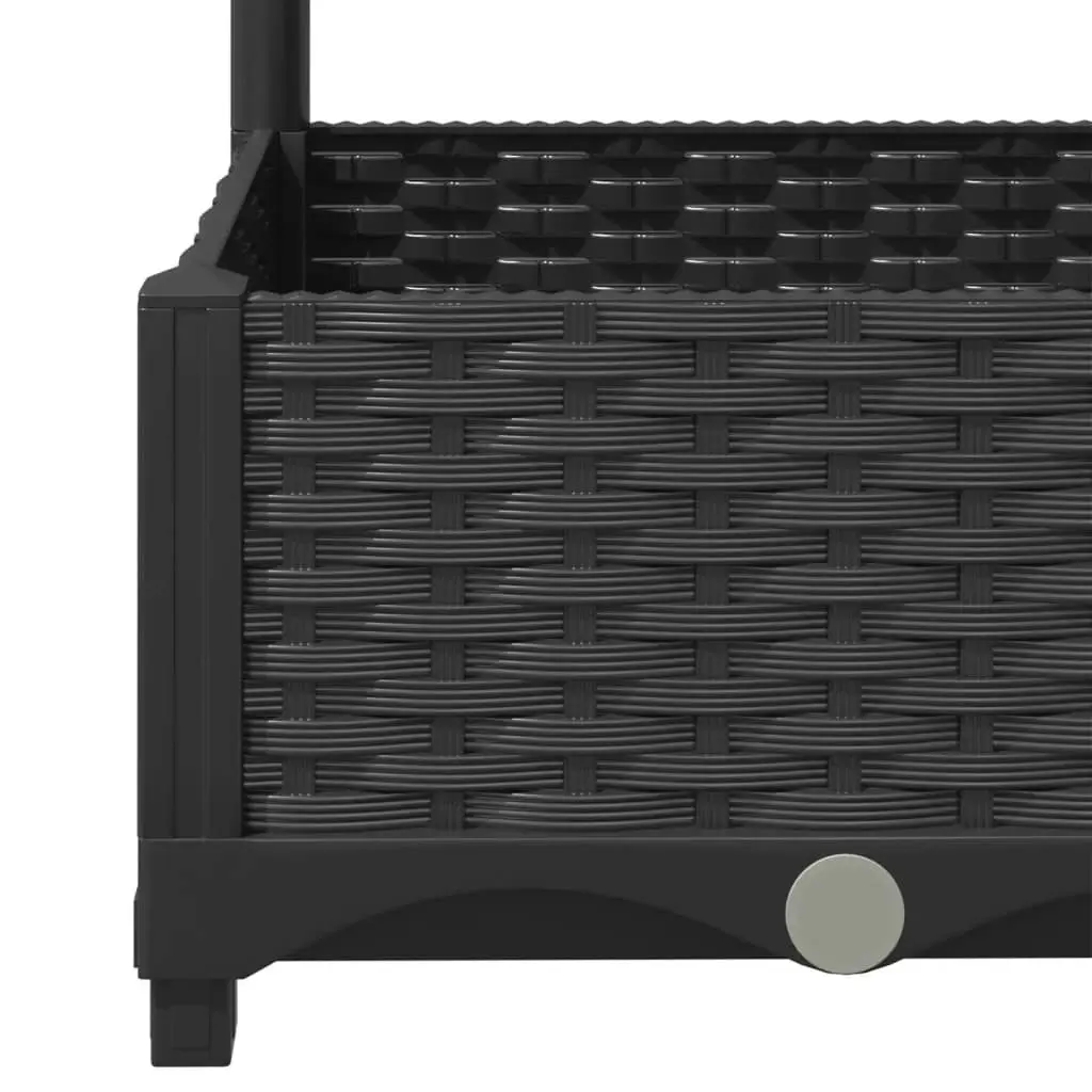 Garden Planter with Trellis Black 40x40x121.5 cm PP 318268