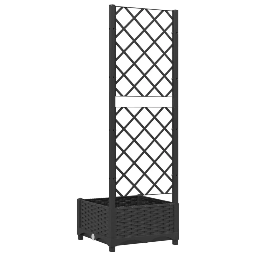 Garden Planter with Trellis Black 40x40x121.5 cm PP 318268