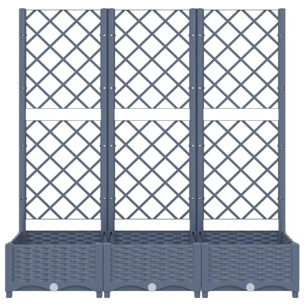 Garden Planter with Trellis Dark Grey 120x40x121.5 cm PP 318252