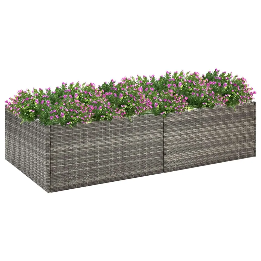 Garden Planter Grey 157x80x40 cm Poly Rattan 319176