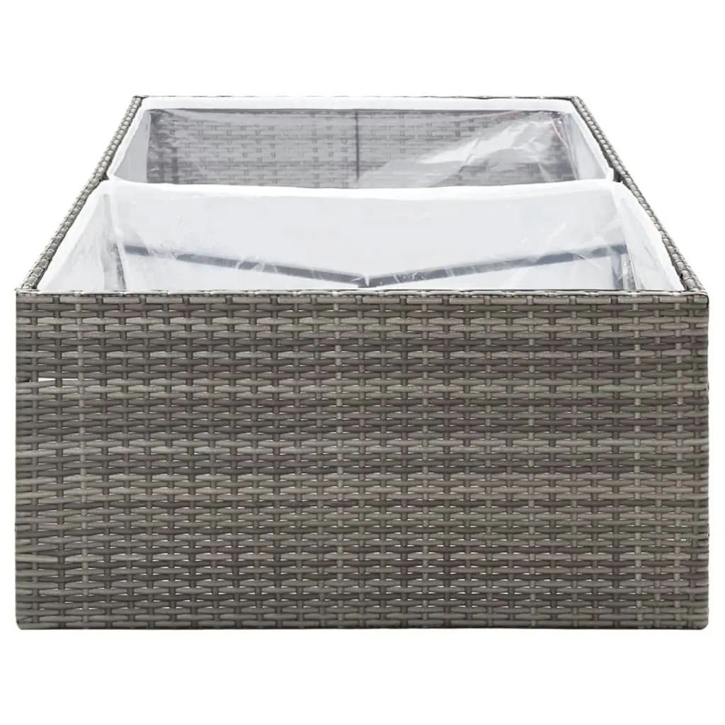 Garden Planter Grey 157x80x40 cm Poly Rattan 319176