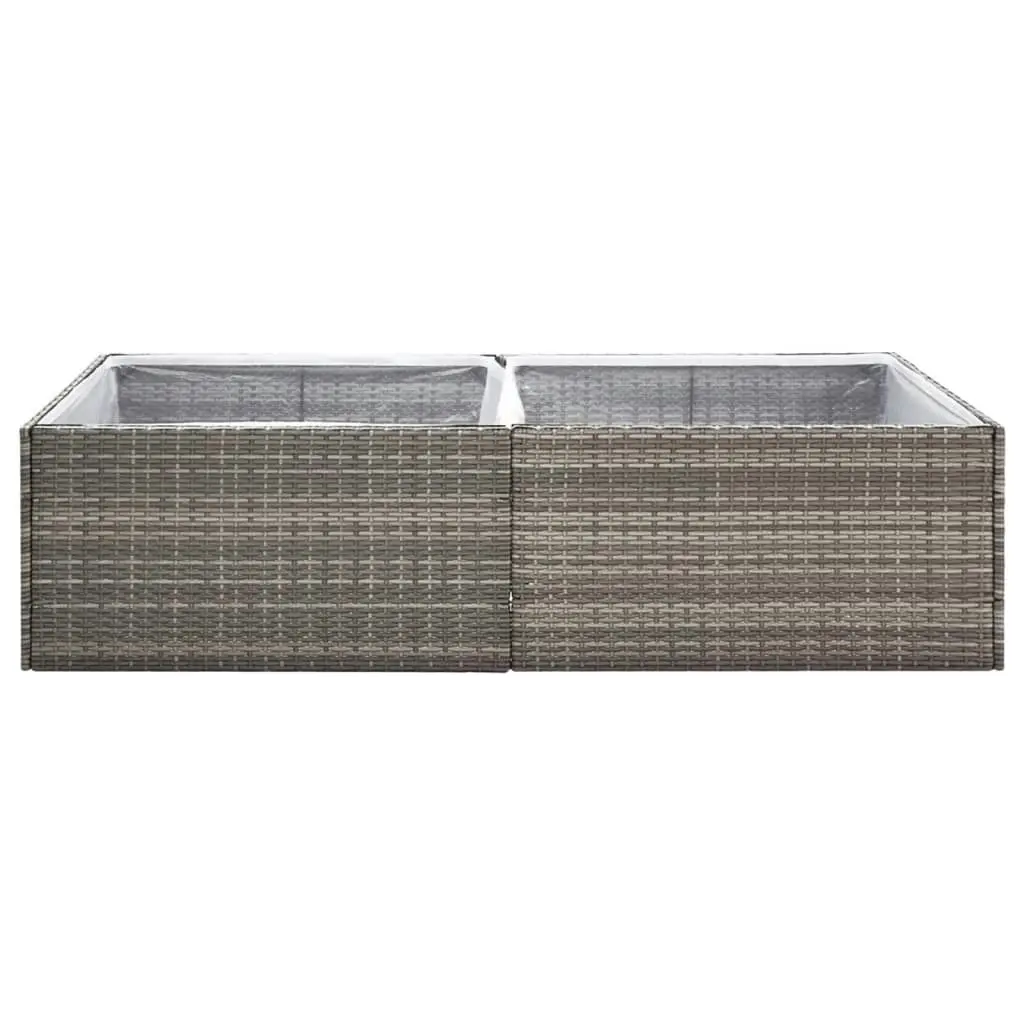 Garden Planter Grey 157x80x40 cm Poly Rattan 319176