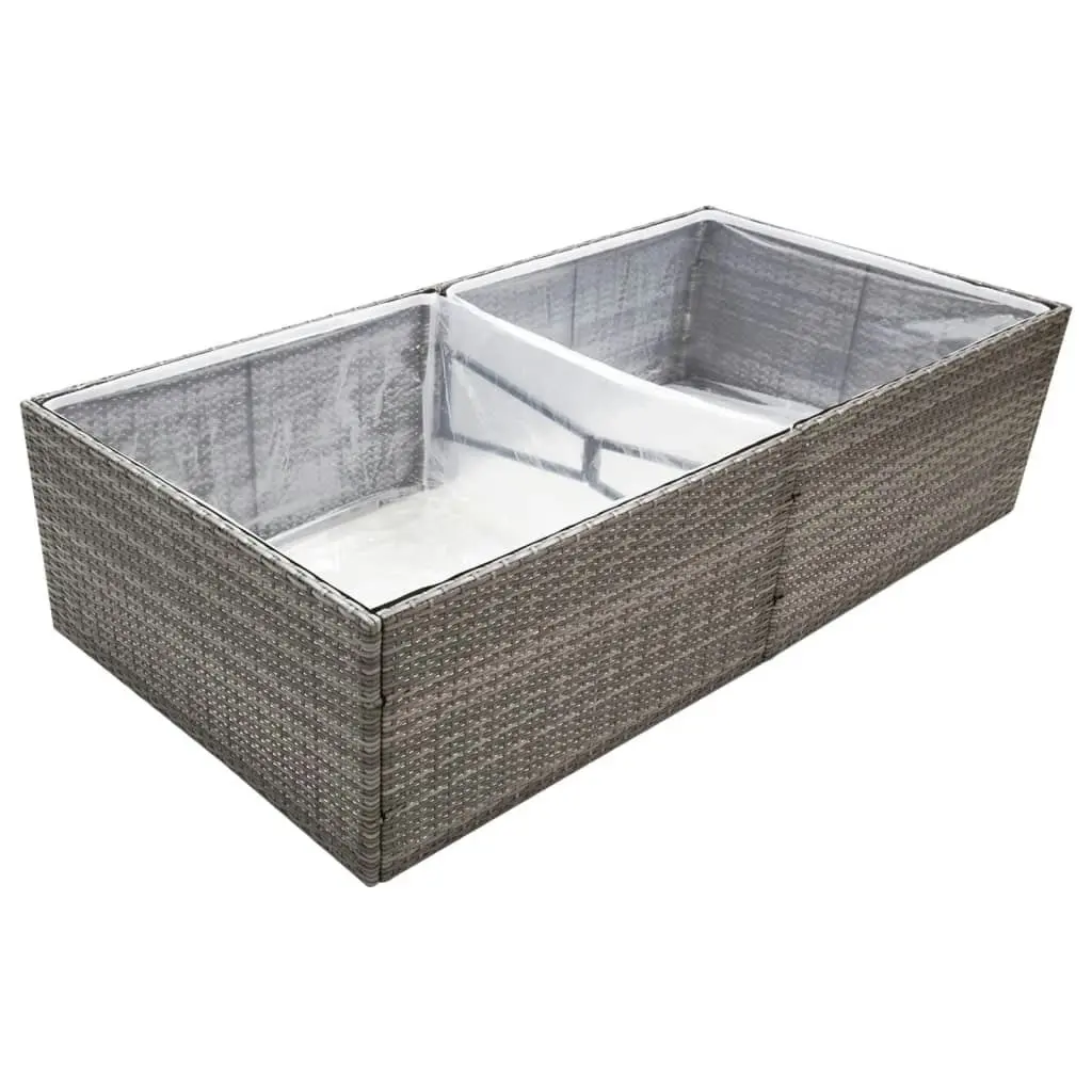 Garden Planter Grey 157x80x40 cm Poly Rattan 319176