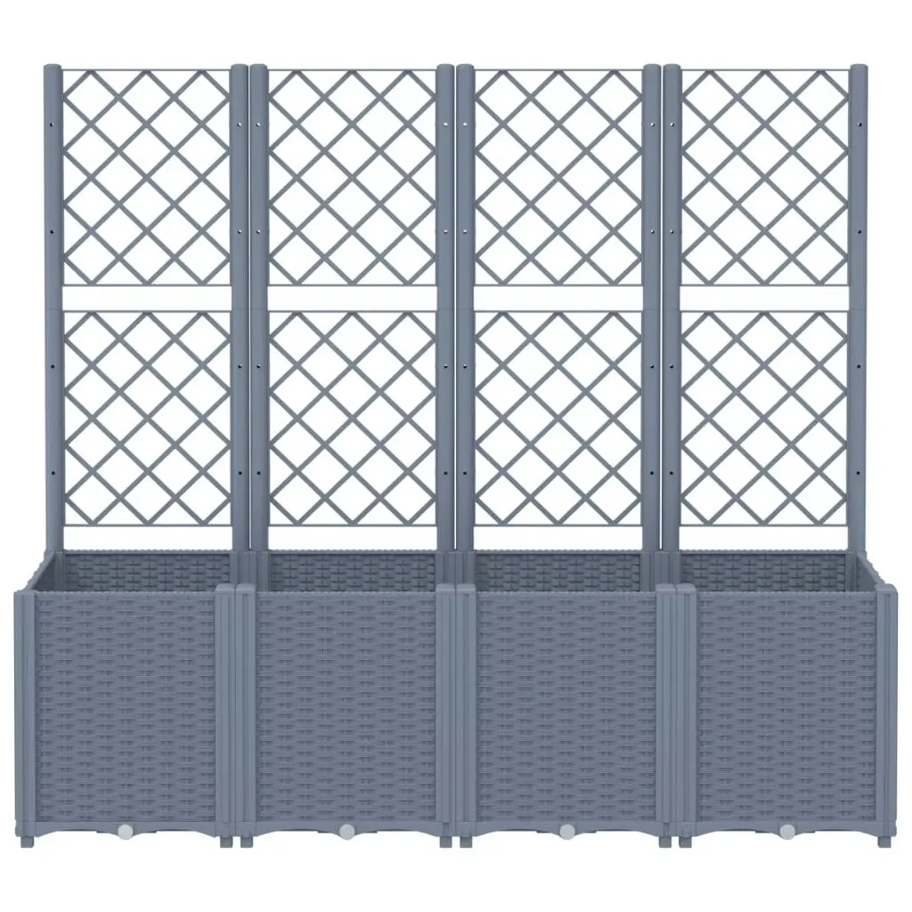 Garden Planter with Trellis Grey 160x40x140 cm PP 367871