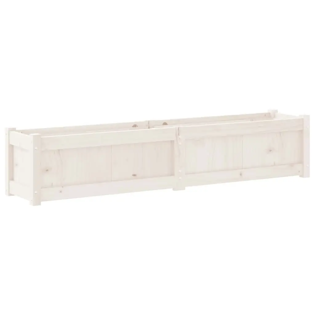 Garden Planters 2 pcs White Solid Wood Pine 837477