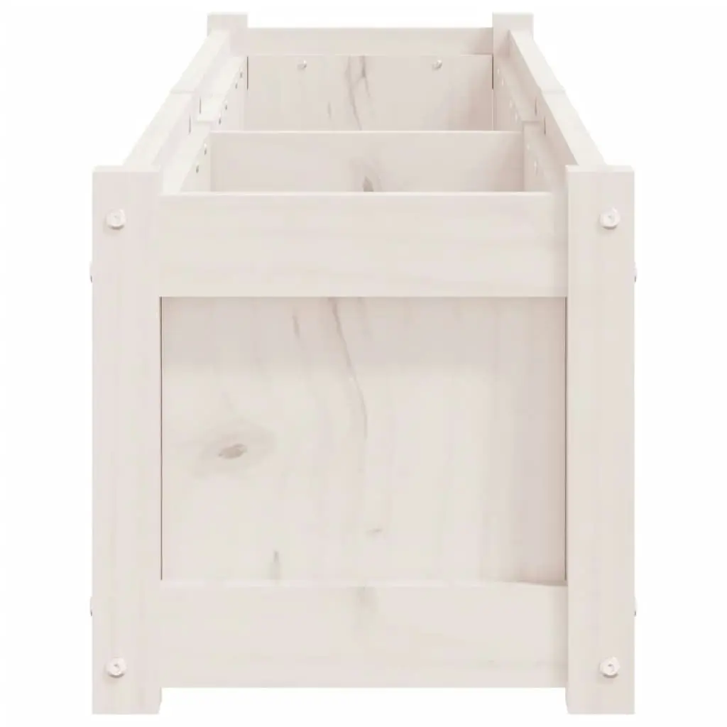 Garden Planters 2 pcs White Solid Wood Pine 837477