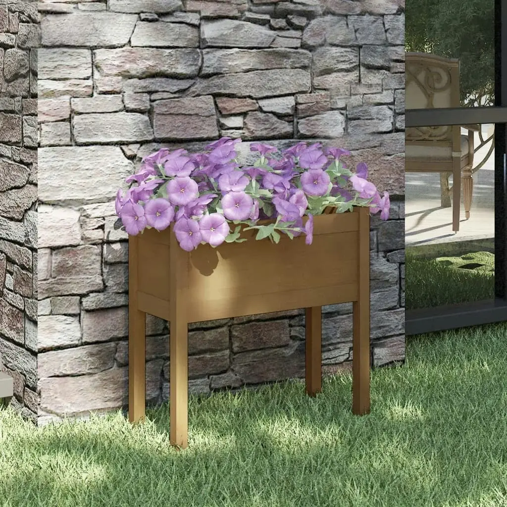 Garden Planter Honey Brown 70x31x70 cm Solid Pinewood 810825