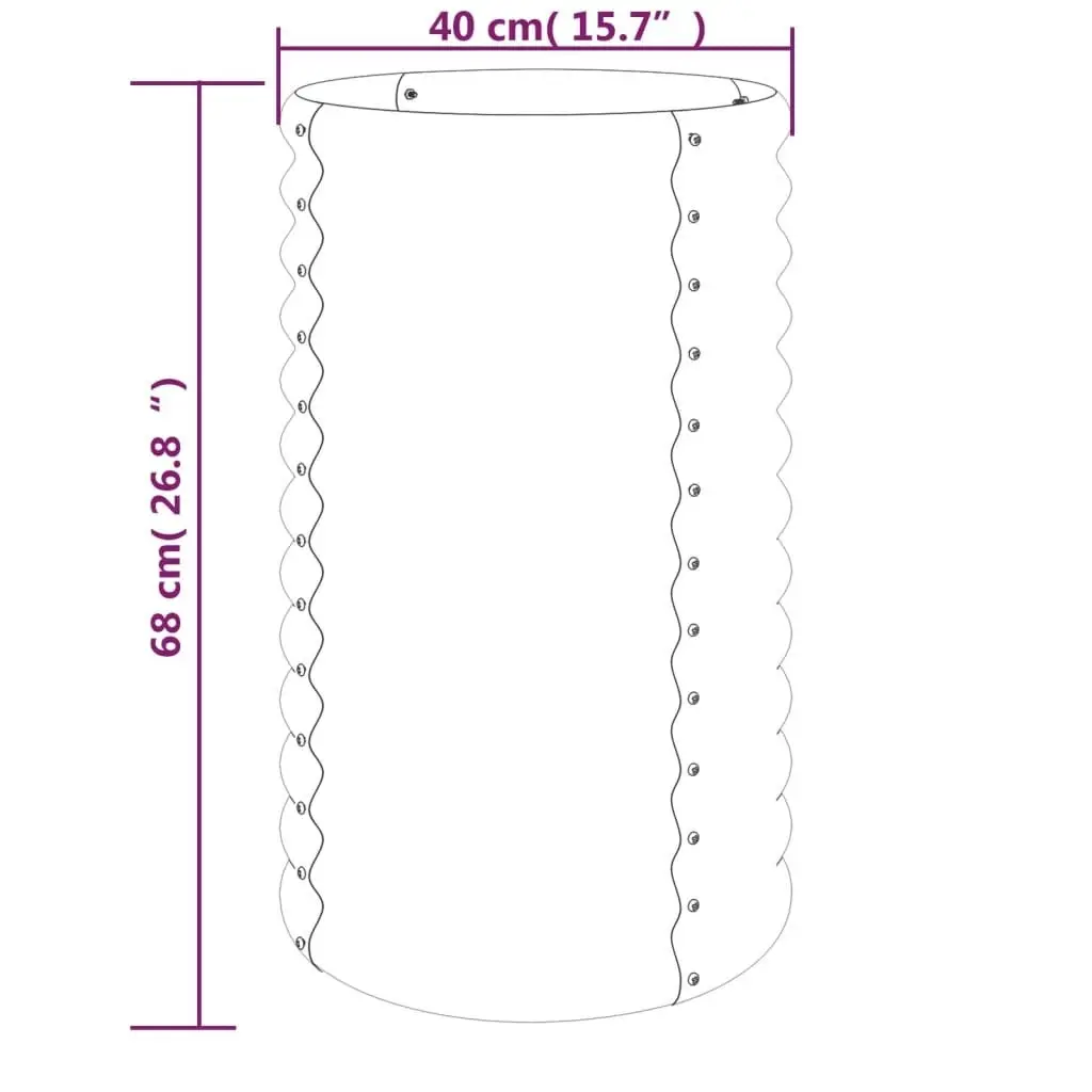 Garden Planter Powder-coated Steel 40x40x68 cm Grey 318849