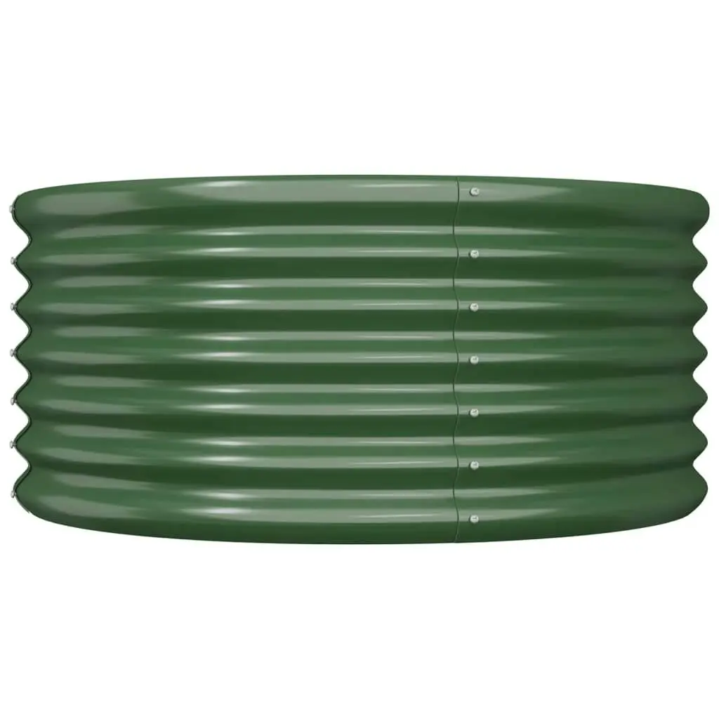 Garden Planter Powder-coated Steel 80x80x36 cm Green 318853