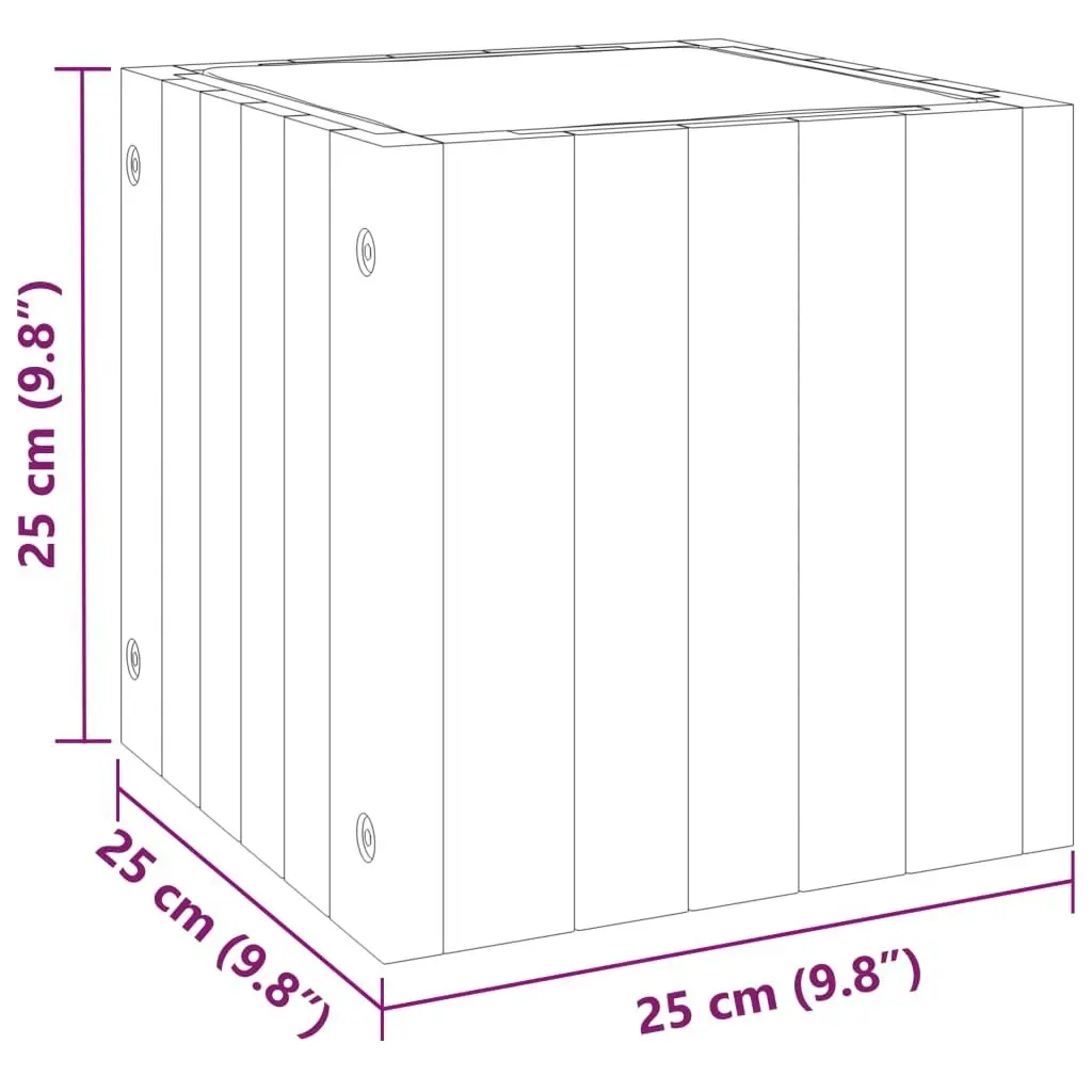 Garden Planter 25x25x25 cm Solid Wood Acacia 366500