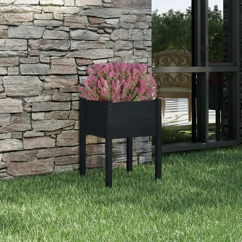 Garden Planter Black 50x50x70 cm Solid Pinewood 810807