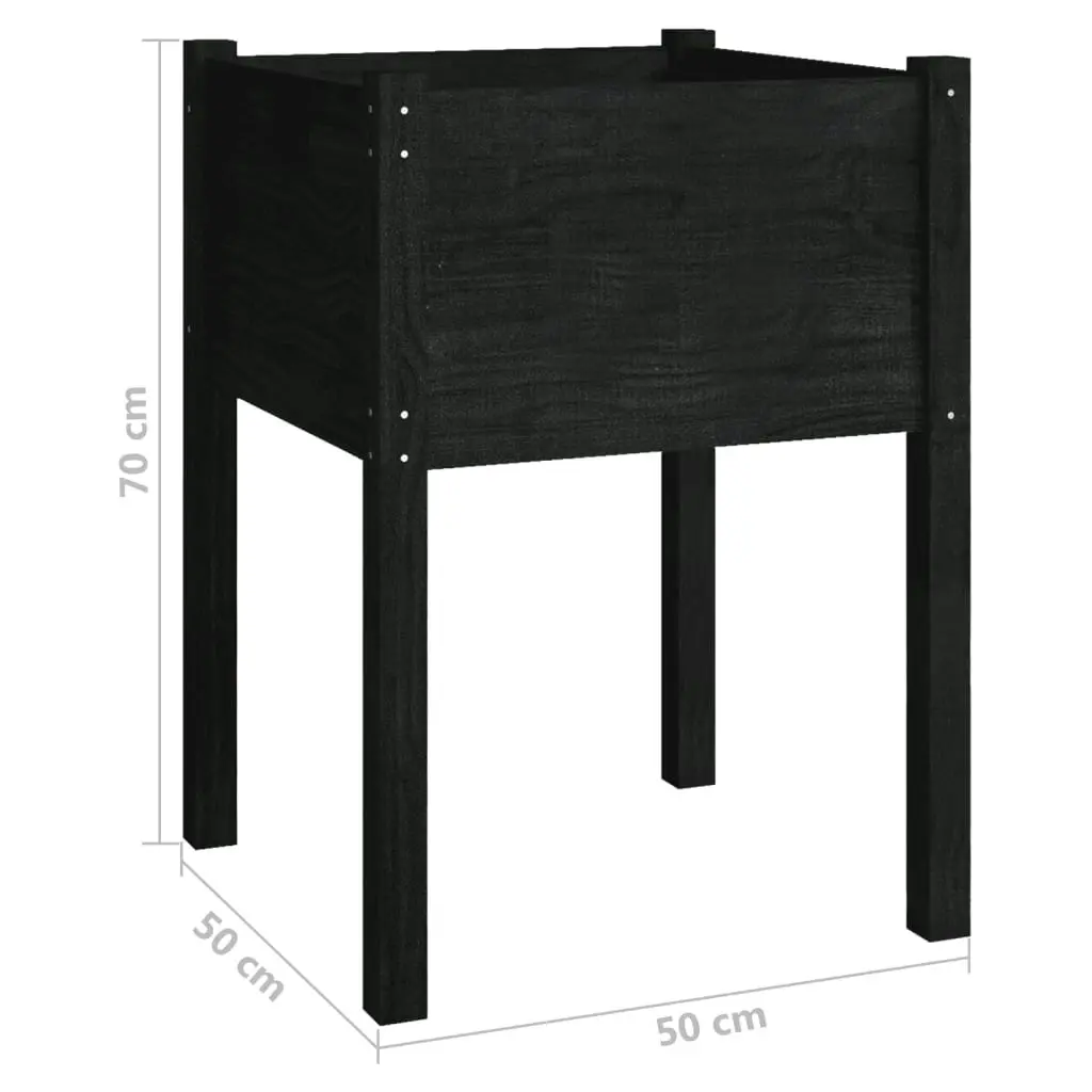 Garden Planter Black 50x50x70 cm Solid Pinewood 810807