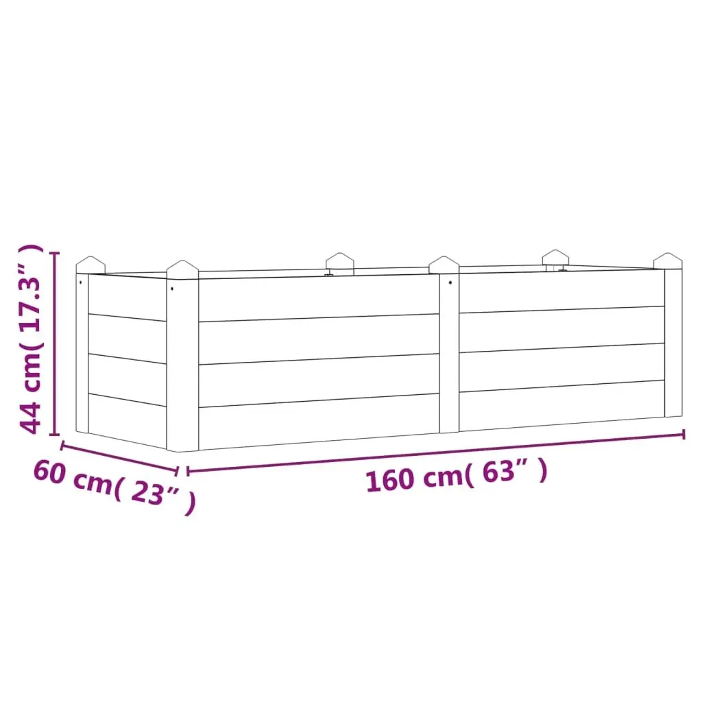 Garden Raised Bed 160x60x44 cm Solid Wood Acacia 363448