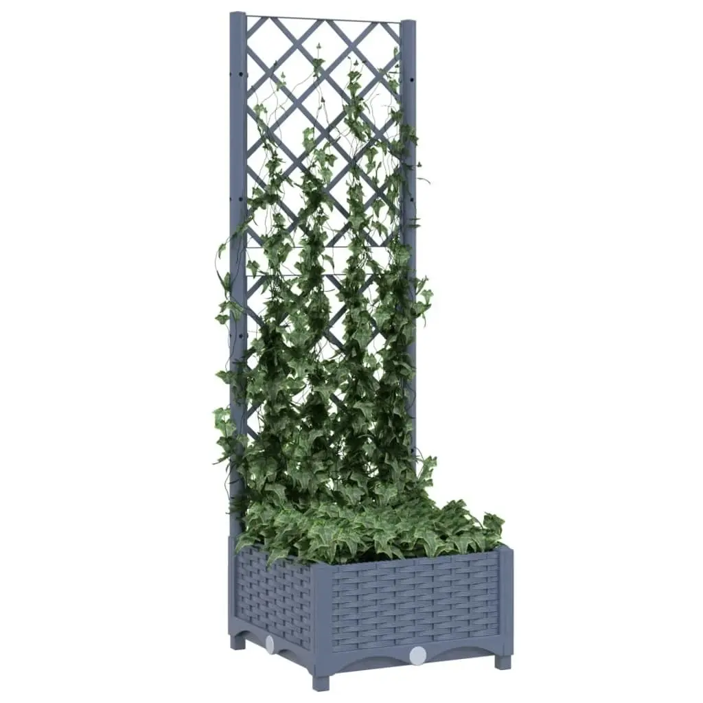 Garden Planter with Trellis Dark Grey 40x40x121.5 cm PP 318248