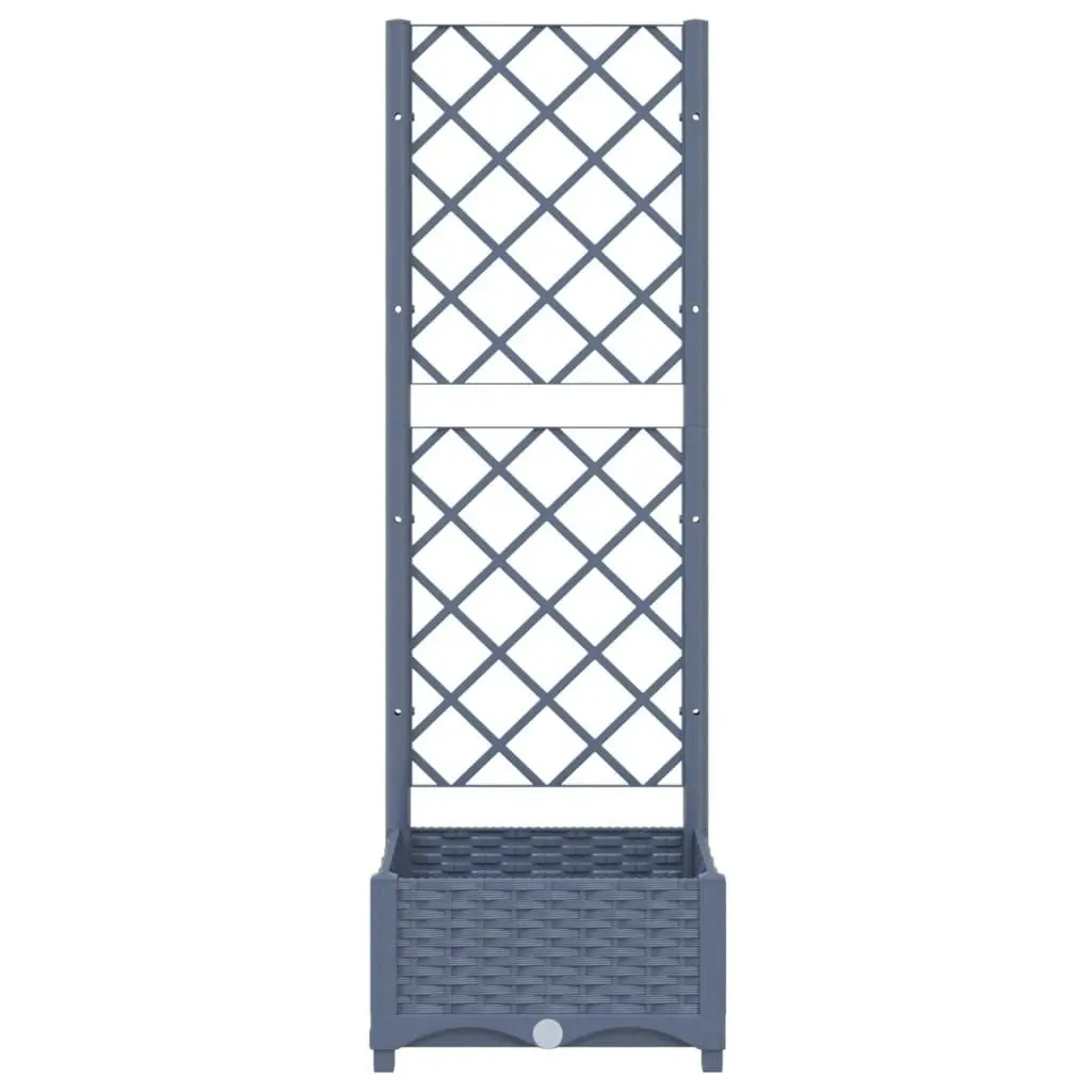 Garden Planter with Trellis Dark Grey 40x40x121.5 cm PP 318248