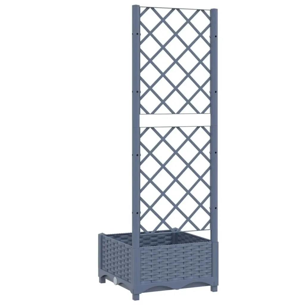 Garden Planter with Trellis Dark Grey 40x40x121.5 cm PP 318248