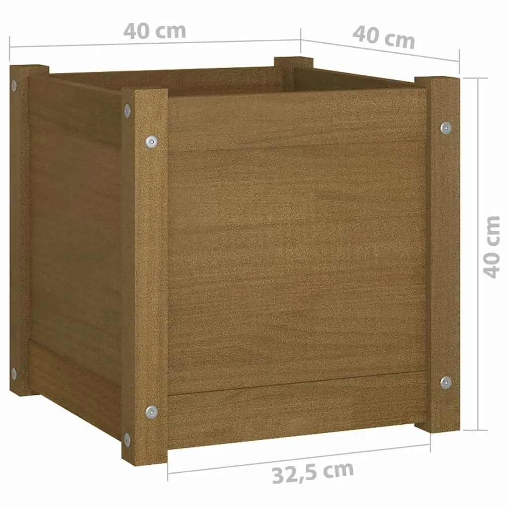 Garden Planter Honey Brown 40x40x40 cm Solid Pinewood 810540