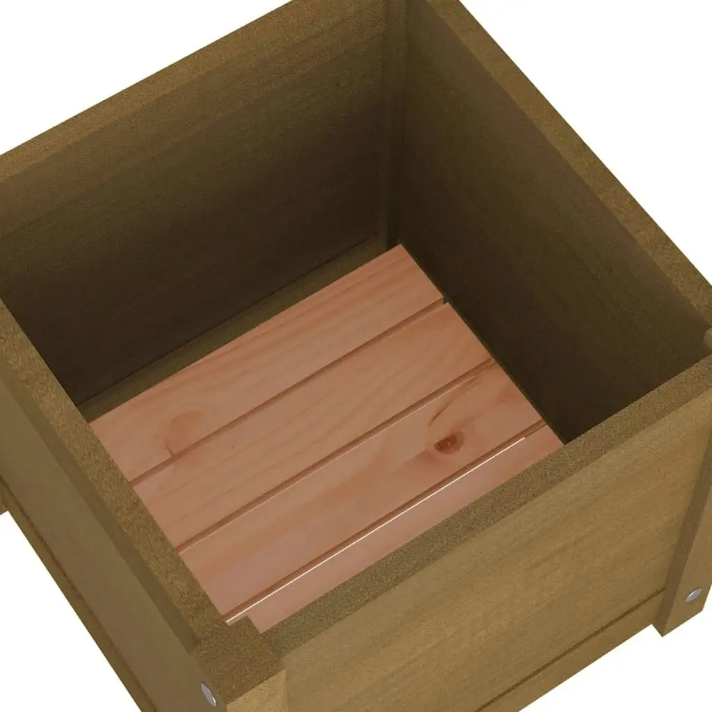 Garden Planter Honey Brown 40x40x40 cm Solid Pinewood 810540