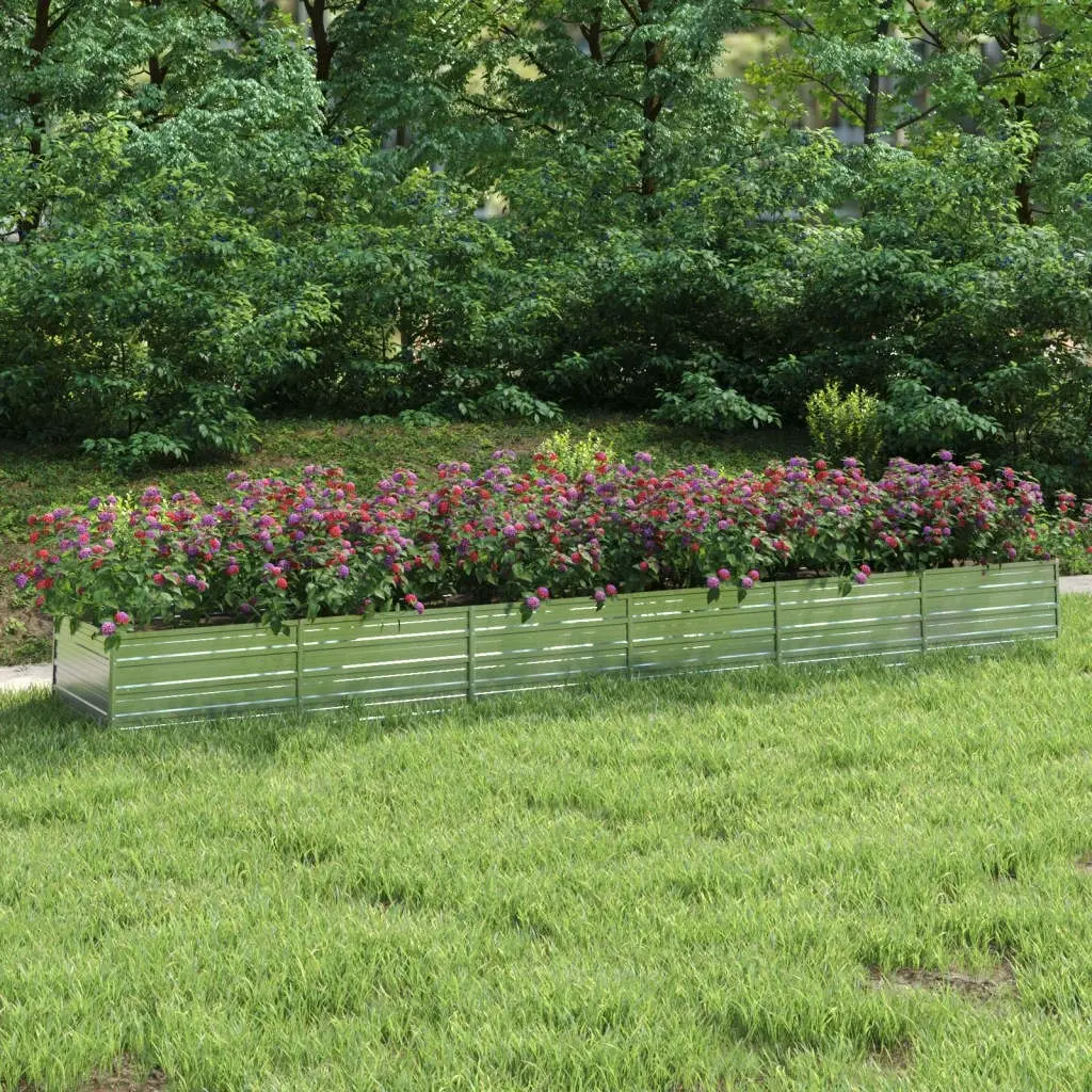 Garden Raised Bed 480x80x45 cm Galvanized Steel Silver 316901