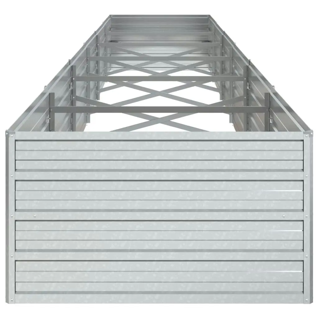 Garden Raised Bed 480x80x45 cm Galvanized Steel Silver 316901