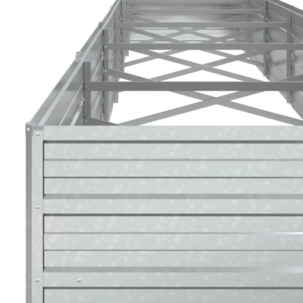 Garden Raised Bed 480x80x45 cm Galvanized Steel Silver 316901