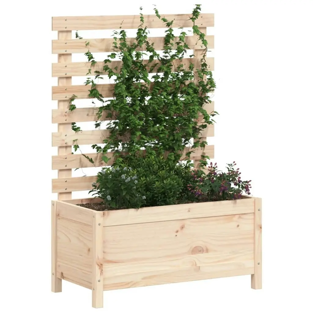 Garden Planter with Rack 79x39.5x114 cm Solid Wood Pine 832521