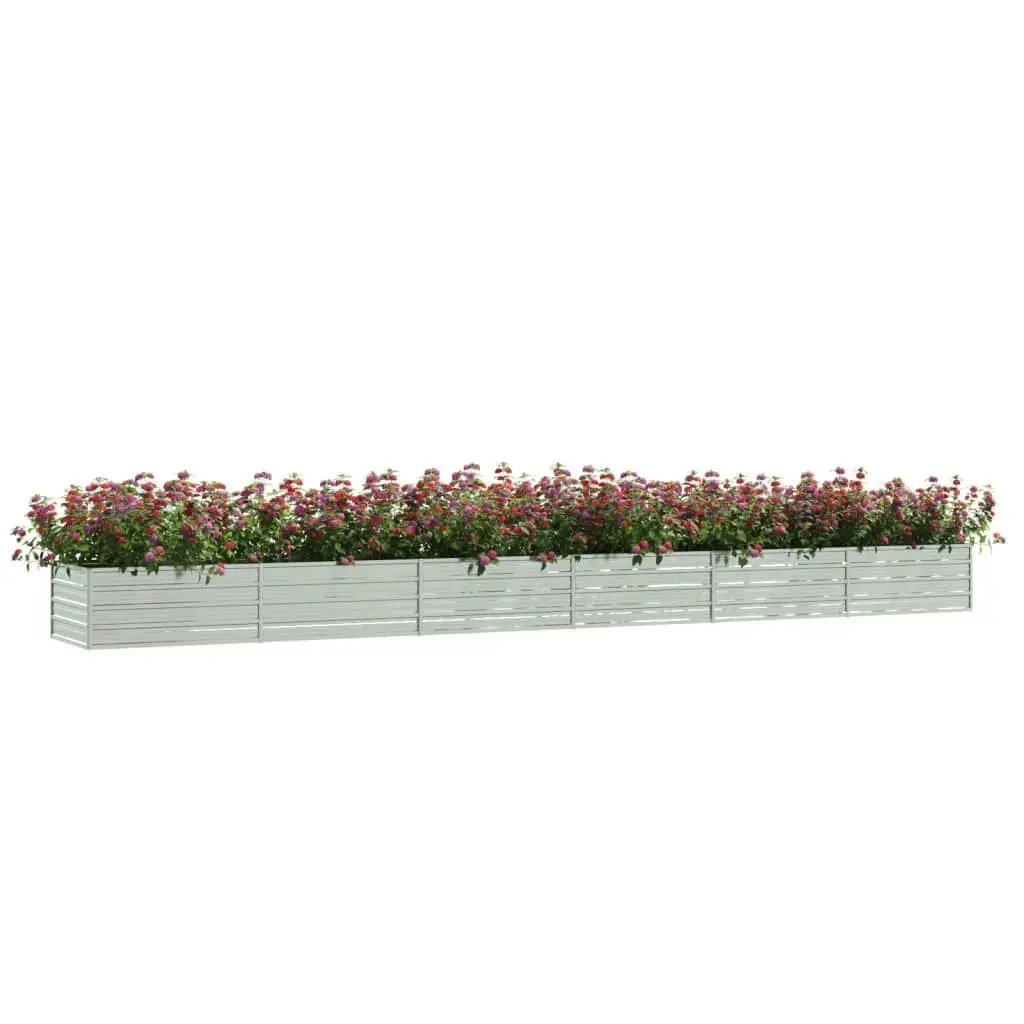 Garden Raised Bed 600x80x45 cm Galvanized Steel Silver 316903