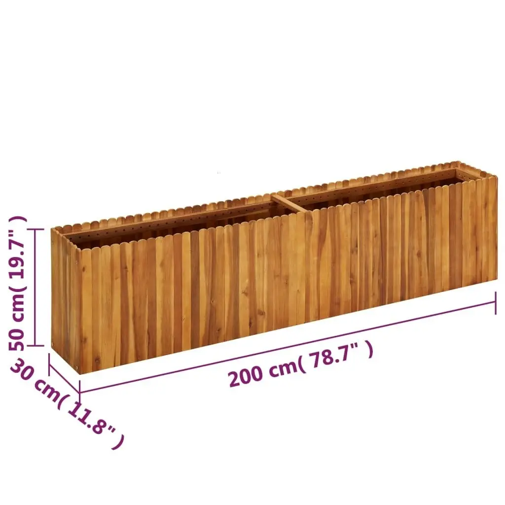 Garden Raised Bed 200x30x50 cm Solid Acacia Wood 45926