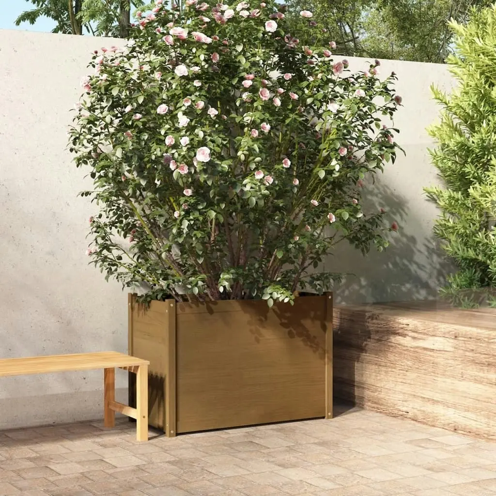 Garden Planter Honey Brown 100x50x70 cm Solid Pinewood 810737