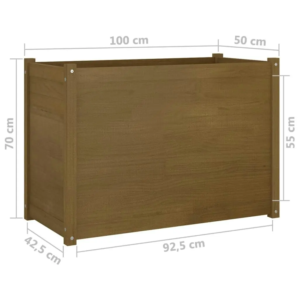 Garden Planter Honey Brown 100x50x70 cm Solid Pinewood 810737