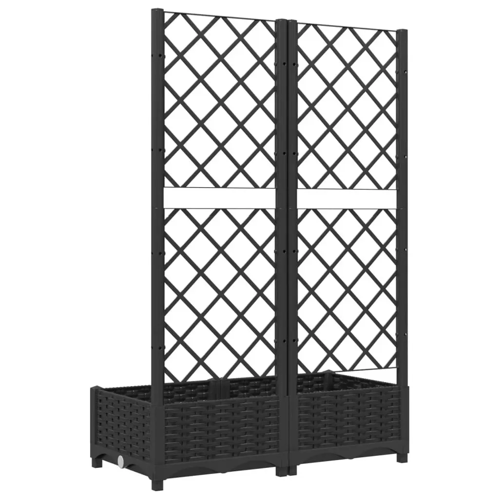 Garden Planter with Trellis Black 80x40x121.5 cm PP 318270